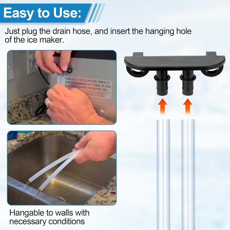 Pulems Ice Maker Drain Hose Stopper Cap with Hanger Compatible with GE Opal Nugget Ice Maker GIMN Series Ice Maker, Ice Maker Parts Drain Plug for 1/4 Inch ID Drain Hoses - Ice Maker Drain Hose Holder Clip - Image 4